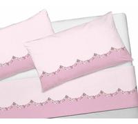 Casatessile Completo Lenzuola Flanella Cotone Rose Pois Completo Letto Flanella Cotone, Completo Lenzuola Caldo Cotone - Rosa, 1 Piazza e Mezza