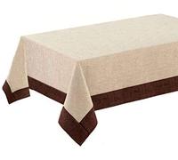 Casatessile Intreccio Tovaglia copritavolo Jacquard ciniglia Varie Misure - Ecru, 8 posti 140x220 cm.