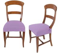 Casatessile Italiano Coppia di Copri Seduta per Sedia Coprisedia Senza Schienale - Coprisedia Solo Seduta per Sedie da Cucina, Sala da Pranzo, Cerimonia - Lilla