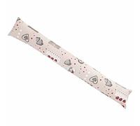 Casatessile Paraspiffero Lungo 110 cm. Imbottito e sfoderabile Shabby Cuore Paraspiffero Salsicciotto Shabby Chic. - Rosso
