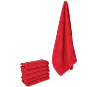 Casatessile Set 6 Asciugamani Bagno Spugna Viso o ospite Sofia Asciugamani Set 6 Pz, Pacco Asciugamani Bagno - Rosso, 40x60 cm.