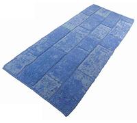 Casatessile Tappeto da Bagno Antiscivolo Brick - Blu Avio, 60x130 cm.