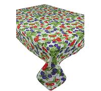 Casatessile Tovaglia Quadrata e Rettangolare Cotone More Tovaglia in Cotone con Frutta - 4 posti 140X140 cm.