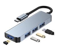 Casavello Hub USB C, tipo C a 4 porte USB 3.0 Data Hub in alluminio per MacBook Pro/Air, XPS, iPad Pro, Chromebook, Flash Drive, Disco Rigido Mobile e Altro
