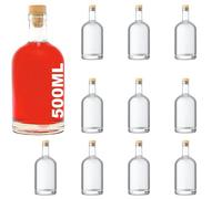 casavetro 10 bottiglie di vetro da 500 ml Nocturne-HGK 0,5 litri l bottiglie di succo (10 pezzi)