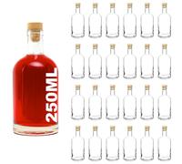 casavetro 24 bottiglie di vetro da 250 ml Nocturne-HGK 0,25 litri l bottiglie di liquore bottiglie di vino (24 x 250 ml)