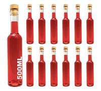 casavetro 6, 12 x 500 ml Futura Bottiglie in Vetro da riempire, 0,5 l, Bottiglie per liquori, Grappa, aceto, Olio (12 x 500 ml)