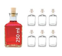 casavetro 6 bottiglie vuote da 250 ml, in vetro SPI da riempire con tappo in sughero (6 pezzi)