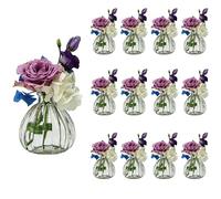 casavetro, 6 o 12 piccoli vasi da fiori, decorazione da tavolo per matrimonio, feste, set di bottiglie di vetro trasparente, Vetro, bianco, 12 Stück Prime