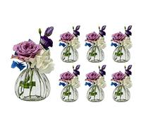 casavetro, 6 o 12 piccoli vasi da fiori, decorazione da tavolo per matrimonio, feste, set di bottiglie di vetro trasparente, Vetro, bianco, 6 Stück Prime