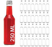 casavetro Bottiglie vuote in vetro 30 pezzi da 250 ml trasparenti con tappo a vite, con coperchio ermetico in metallo, per gin, olio, aceto