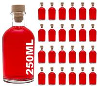 casavetro Bottigliette Vetro con Tappo Sughero - 250 ml - Bottiglia Vuota in Vetro per Vino, Liquore, Acqua, Succo di Frutta, Conserve, Latte, Olio, Birra, Vino, Estratti, Amari (24 x 250 ml)