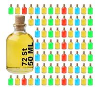 casavetro Mini bottiglie di vetro da 50 ml con tappo in sughero, 72 pezzi, piccole bottiglie da riempire, mini bottiglie di vetro trasparente (72 tappi da 50 ml)