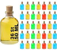 casavetro mini bottiglie in vetro con tappo in sughero da 50 ml, confezione da 36, bottigliette da riempire, bottiglia in vetro mini-TR, bottiglie per liquore trasparente (36 x 50 ml)