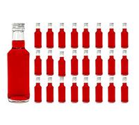 casavetro Trasparente Tappo A Vite Bottiglie di Vetro vuote 200 ml - Riutilizzabile Twist off coperchi - a Tenuta d'Aria Coperchio in Metallo per Kombucha Birra a casa Gin Olio Aceto (24 x 200 ml)