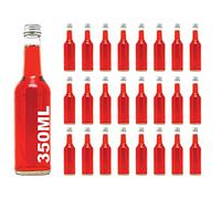 casavetro Trasparente Tappo A Vite Bottiglie di Vetro vuote 350 500 ml - Riutilizzabile Twist off coperchi - a Tenuta d'Aria Coperchio in Metallo per Kombucha Birra a casa Gin Olio Acqua (24 x 350ml)