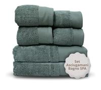 casaviva - Set Asciugamani Bagno 100% Cotone Sublime 750 GSM - Cotone Oeko-Tex Extra Morbido e Assorbente - Set 6 Pezzi - Verde Salvia