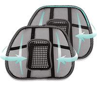 casaviva Supporto Lombare retinato NEW 2 pz per Sedia e Auto, Cuscino retinato per Smart Working, per Ufficio Aiuta a Mantenere Una Corretta Postura ed Evitare Dolori alla Schiena