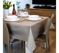 casaviva Tovaglia Antimacchia Rettangolare 140x320, 10 Posti, Beige, in Misto Cotone Riciclato effetto Canapa, Tovaglia da Tavola Antimacchia, Tovaglia Idrorepellente Stiro Facile, Elegante