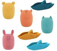 Casbomy - Giocattolo da bagno in silicone, 7 pezzi giocattolo da bagno in silicone colorato per bambini, giocattoli da bagno ecologici, non tossici, giocattoli da bagno galleggianti con siliconi