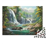 Cascada Rompecabezas 1000 Piezas Con Colores Vibrantes Puzzle Terapia De Arte Para Pasatiempos En Casa Como Cita En Casa 70x50cm/1000pcs