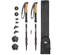 Cascade Mountain Tech Bastoncini da Trekking in Fibra di Carbonio 3K con Chiusure Regolabili Rapide (Set da 2), Colore: Nero