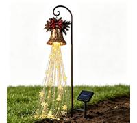 Cascade Solar Garden Light resistente alle intemperie vintage campana palo | Luce solare a LED da giardino per feste, riunioni stagionali, prato, sentiero, cortile, patio