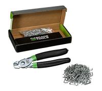Cascade Tools Hog Ring Pliers Kit 600 Hog Ring (300 Pack each 3/4" and 1/2" Galvanized Steel Hog Ring Included) Perfect for Furniture Upholstery, Auto Upholstery, Meat & Sausage Casings, and More!