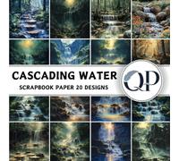 Cascading Water Scrapbook Paper: 8.5x8.5, Double-Sided Decorative Cascading Water Pages for Scrapbooking, Decoupage, DIY, Paper for Junk Journaling, Wrapping Paper
