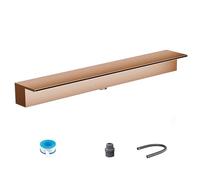 Cascata a Cascata per laghetto da 20-200 cm con Tubo Flessibile da 1 m, connettore in PVC e Nastro sigillante, Grigio Chiaro, Uscita Larga 185 cm per Giochi d'Acqua da Giardino.