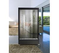 Cascata a Finestra Verticale 115x36xH190 cm in Acciao e Vetro Nera