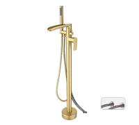 Cascata a Flusso Grande vano da Bagno Rubinetto Acqua Calda e Fredda Acqua a Doppio Controllo mixato e Doccia da Letto e Colazione Doccia Verticale Set di rubinetti (c)