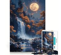 Cascata al chiaro di luna Puzzle da 1000 pezzi per ragazzi Gioco stimolante per la mente Incastri precisi,senza spazi vuoti Attività rilassante di gruppo al chiuso (38x26cm)