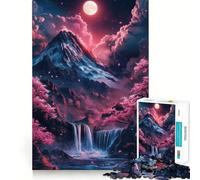 Cascata al chiaro di luna,puzzle per adolescenti,1000 pezzi,gioco di memoria,incastro perfetto,nessun pezzo si stacca,ideale da portare in viaggio,gioco per allenare la mente,regalo (38x26cm)