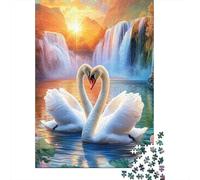Cascata Alba Due cigni 70x50cm/1000pcs Puzzle Adatto Per Adulti E Folla Dai 14 Anni in Su