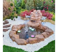 Cascata Artificiale Roccia da Giardino 265x145 cm in Vetroresina con Pompa