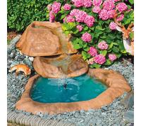 Cascata Artificiale Roccia da Giardino 290x160 cm in Vetroresina con Pompa