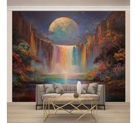 Cascata Carta Da Parati Panoramica Murale 500X280Cm Scena Del Cielo Notturno Tessuto Non Tessuto Murali Effetto 3D Motivo Decorazioni Da Parete Per Bambini Camera Da Letto Soggiorno