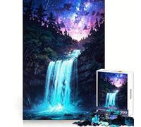 Cascata celeste sotto un cielo stellato,puzzle da 1000 pezzi per adulti,benessere mentale,svago e piacere,bordi affilati,regalo di Natale unico (38x26cm)