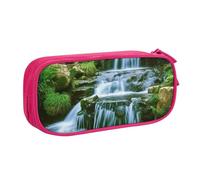 Cascata che scorre verso il basso, astuccio liscio con cerniera, astuccio portatile, grande borsa per cancelleria scolastica, borsa per trucchi, rosa, Taglia unica, Beauty Case
