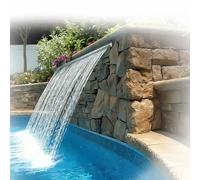 Cascata con beccuccio in acciaio inossidabile, elemento d'acqua for piscina all'aperto, dotata di kit pompa, flusso d'acqua regolare for l'arredo del giardino(90cm/35.4in)