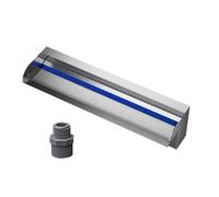 Cascata d'argento personalizzabile da 30 pollici Spillway per stagni e giardini all'aperto Caratteristica della fontana di acqua di Slish per piscine e cortili di ville Migliora il tuo paesaggio!