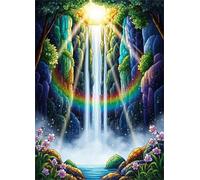 Cascata della Montagna Arcobaleno - Puzzle 1200 Pezzi - Puzzle Fai da te 75x50 cm,Intrattenimento Creativo - Puzzle Per Adulti E Tutta La Famiglie