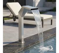 Cascata della Piscina Acciaio Inox 50 x 30 x 90 cm Argento