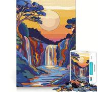 Cascata di colori al tramonto Puzzle per ragazzi 1000 pezzi Stimola la mente Divertente Componenti robusti e ben definiti Attività di gruppo emozionante (38x26cm)