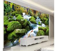 Cascata Di Pesci Rossi Freschi Nel Bosco 3D Carta da Parati Tessuto in Seta Ufficio Sala Pranzo Divano Camera Soggiorno TV Sfondo Muro-350cm×256cm
