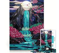 Cascata di vetrate colorate per adolescenti, puzzle da 1000 pezzi, sfida per la mente, divertimento condiviso, taglio netto, calda sorpresa 38x26cm