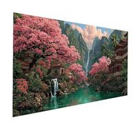 Cascata Diamond Painting Kit Completo, Diamond Painting Paesaggio, Diamante Dipingere con i Numeri Adulti 100x200 CM, Kit Punto Croce Diamantini Crystal Art Pittura Con Numeri, Regalo Donna JXL-8089