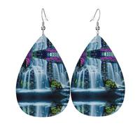 Cascata E Fiore Orecchino In Pelle Per Le Donne Orecchini A Goccia Orecchini In Pelle Alla Moda Orecchini Pendenti Gioielli Regali Per Mamma Moglie Figlie