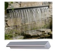 Cascata extra lunga 172,7 cm per piscine e giardini all'aperto Detive Fountain Outlet Kit con connettore da incasso per stagni e cascata (argento)